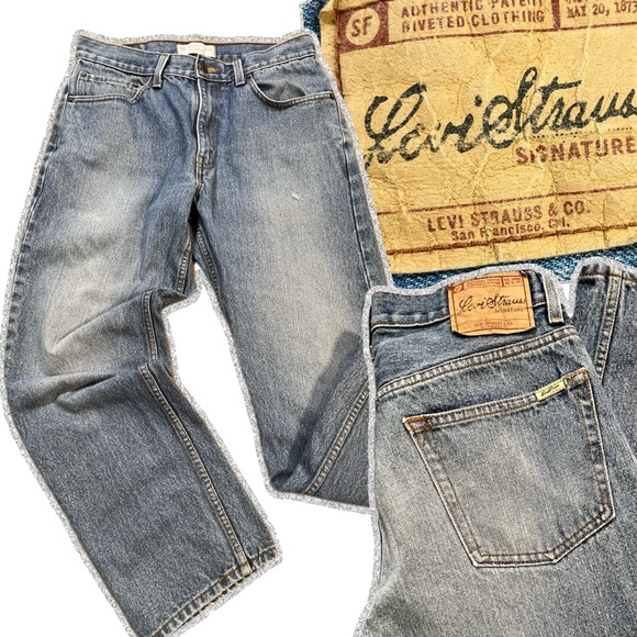 VINTAGE Levi’s‎ Strauss Signature Regular Fit denim jeans straight leg y2k 32 - Picture 1 of 12